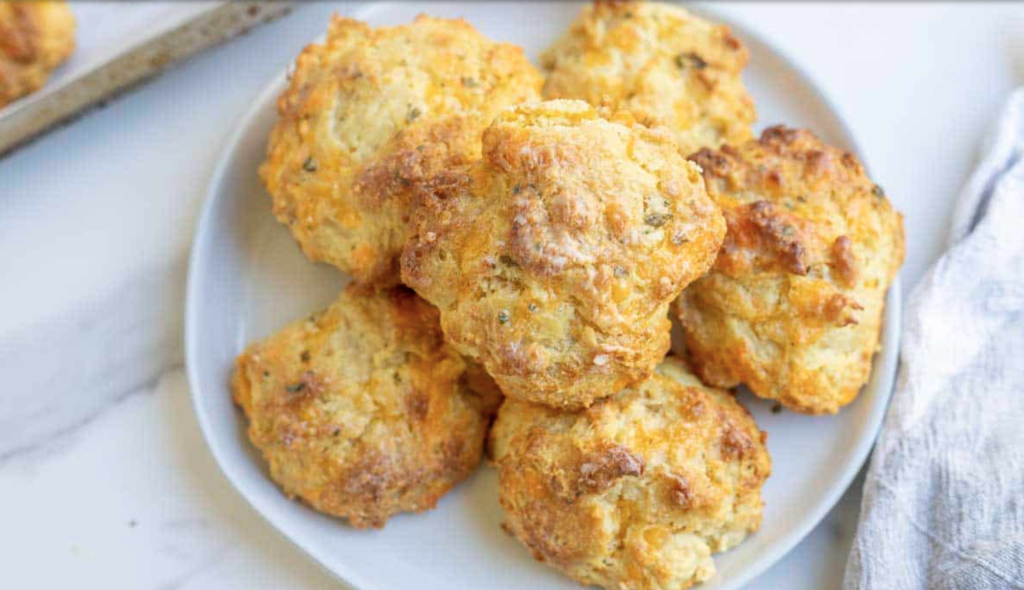 Sourdough cheddar biscuits that mimic red lobster's cheddar biscuits. Made with sourdough starter discard; perfectly paired with soup.